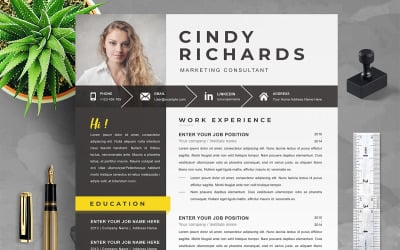 CV Template, Professional Resume, Instant Download Template