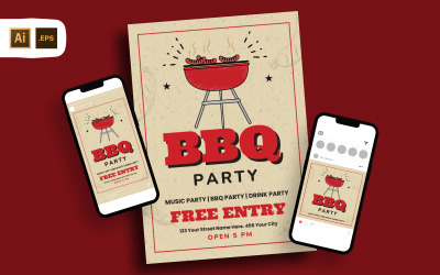 Free Entry Barbeque Party Flyer Template