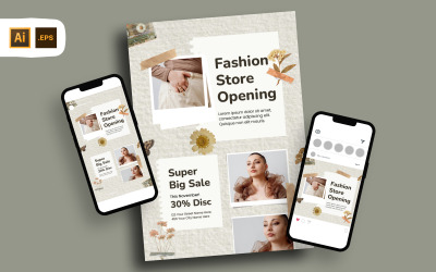 Modèle de Flyer de grande vente d&amp;#39;ouverture de magasin esthétique