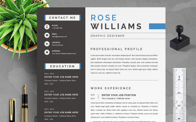 Professional Simple Graphic Designer Resume Template cv