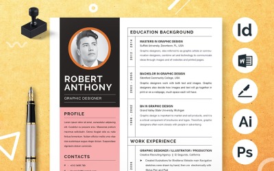 Prosty szablon CV projektanta graficznego | Czyste CV w programie Word
