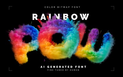 Rainbow Pow - Bitmaplettertype in kleur