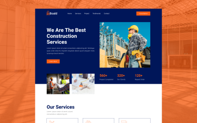 Boald - modelo de página inicial de construção