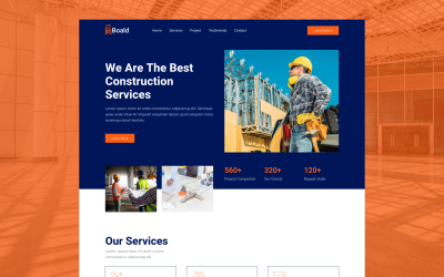 Boald - Sjabloon voor bestemmingspagina&amp;#39;s voor de bouw
