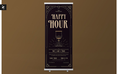 Classico ed elegante banner Happy Hour
