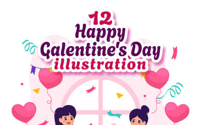 12 Happy Galentine's Day Illustration