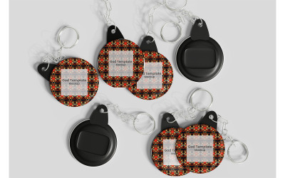 Mockup confezione da 4 portachiavi - Mockup confezione da 4 portachiavi