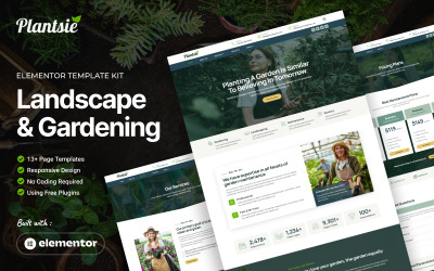 Plantsie - Landskaps- och trädgårdsservice Elementor Kit