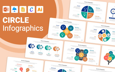 Disposition de conception de modèles d'infographie de cercle