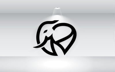 Elephant Logo Outline Vector Illustration Template