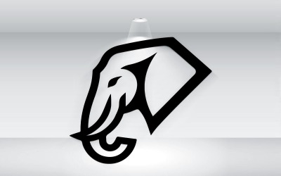 Modello di illustrazione vettoriale del contorno del logo della testa dell&amp;#39;elefante