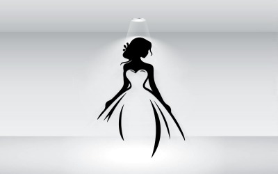 Plantilla de ilustración vectorial del logotipo del vestido nupcial
