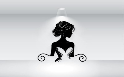 Svatební šaty Logo šablona Vektorové Ilustrace