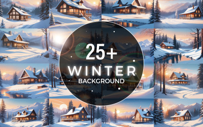 Bellissimi pacchetti di illustrazioni di sfondo per l&amp;#39;ambiente invernale.