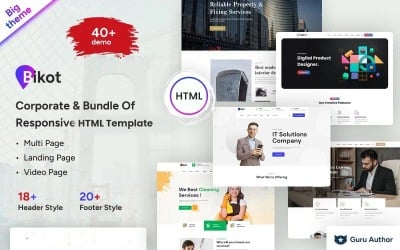 Бикот — корпоративный и многоцелевой HTML5-шаблон веб-сайта