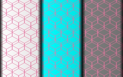 Geometric flower style vector pattern design template