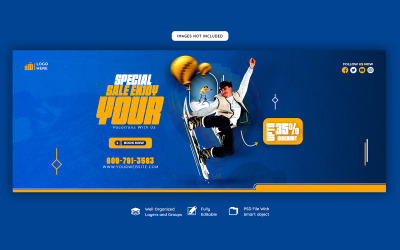 Plantilla de banner para redes sociales de viajes y turismo