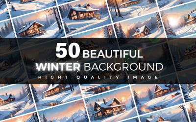 Ponad 50 pakietów ilustracji tła z pięknym zimowym środowiskiem.