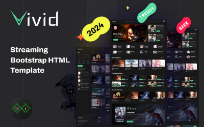 Vivid - Anime &amp;amp; Movies Streaming Entertainment Hub HTML-webbplatsmall