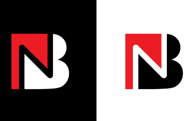 Bn, nb Initial Letter abstrakt företag eller varumärke Logotypdesign