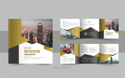 Diseño de folleto tríptico cuadrado de negocios o diseño tríptico cuadrado