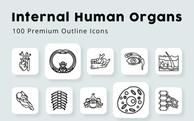Innere menschliche Organe 100 Premium-Umrisssymbole