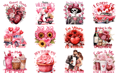 Valentijnsdag PNG-sublimatiebundel