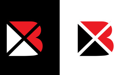 Bx, xb Letra inicial resumen empresa o marca Diseño de logotipo