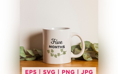 Pegatinas con la cita de Five Month Baby Milestone Design