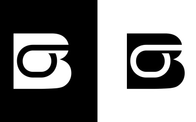 Inledande bokstav bo, ob abstrakt företag eller varumärke Logotypdesign
