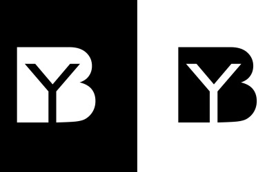 Inledande brev av, yb abstrakt företag eller varumärke Logotypdesign