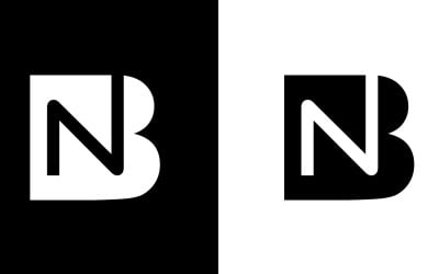 Pierwsza litera bn, nb abstrakcyjny projekt logo firmy lub marki