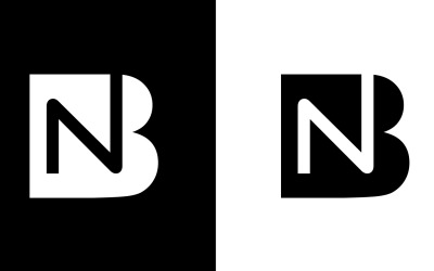 Pierwsza litera bn, nb abstrakcyjny projekt logo firmy lub marki