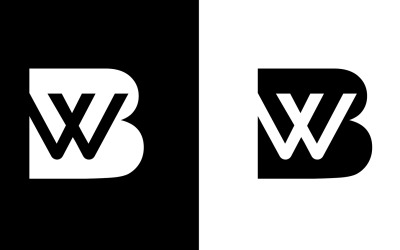 Počáteční písmeno bw, wb abstraktní design loga společnosti nebo značky