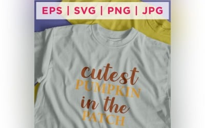 Diseño de pegatina de otoño con la calabaza más linda del parche