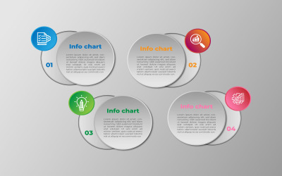 Plantilla de diseño infográfico vectorial de estilo circular