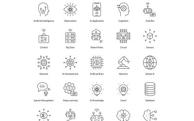 Artificial Intelligence Icon Set AI Icons Pack