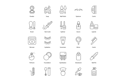 Ensemble d&amp;#39;icônes de beauté et de cosmétiques