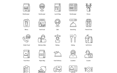 Paquete de iconos de entrega de alimentos