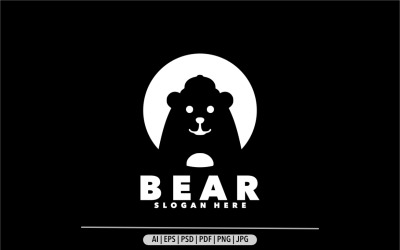 Plantilla de diseño de logotipo de silueta de oso