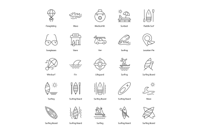 Surfing and Sup Icon Set Icons