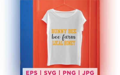 Bunny Bee Bee Farm Lokalny miód Ładny projekt naklejek z owadami
