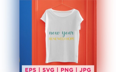 New Year Renewed Hope New Year Quote Stickers Design