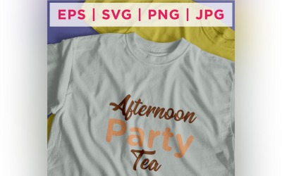 Nachmittagsparty-Tee-Teeliebhaber-Zitat-Aufkleber-Design