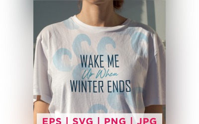 Despiértame cuando termine el invierno Diseño de etiqueta de invierno