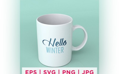 Hallo winter winter sticker ontwerp