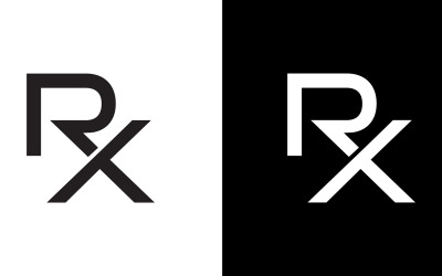 Buchstabe rx, xr abstraktes Firmen- oder Markenlogo-Design