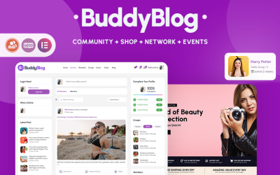 BuddyBlog - Topluluk Oluşturma, E-Ticaret, BuddyPress Teması