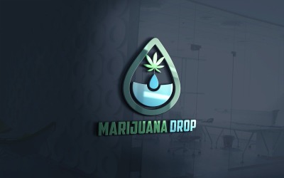 Marijuana vattendroppe logotyp vektorfil