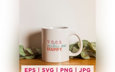 Yoga Beni Mutlu Ediyor Yoga Etiket Tasarımı